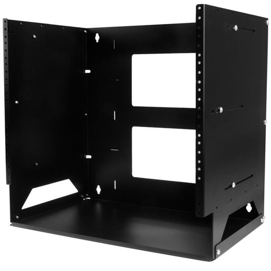 Star Tech Wall-Mount Server Rack with Built-in Shelf - Solid Steel - 8U