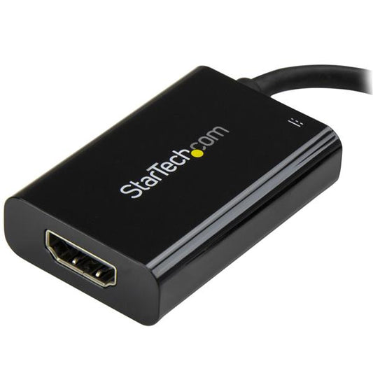 Star Tech USB C to HDMI 2.0 Adapter with Power Delivery - 4K 60Hz USB Type-C to HDMI Display Video Converter - 60W PD Pass-Through Charging Port - Thunderbolt 3 Compatible - Black