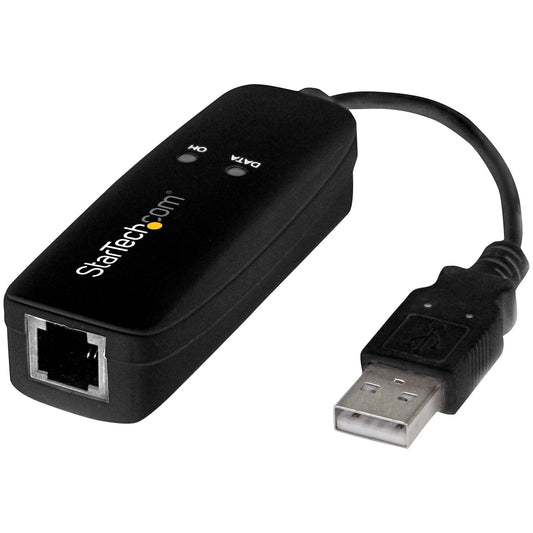 Star Tech USB 2.0 Fax Modem - 56K External Hardware Dial Up V.92 Modem/ Dongle/Adapter - Computer/Laptop Fax Modem - USB to Telephone Jack - USB Data Modem - Network Fax/CMR/POS