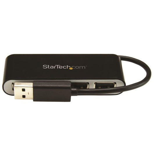 Star Tech 4-Port Portable USB 2.0 Hub with Built-in Cable