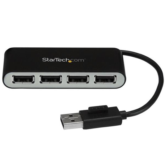 Star Tech 4-Port Portable USB 2.0 Hub with Built-in Cable