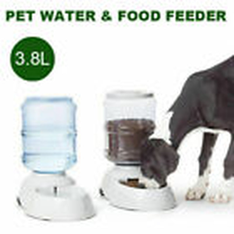 3.8L Automatic Pet Water and Food Dispenser for Dogs, Cats, and Puppies