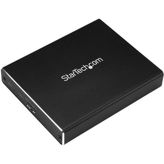 Star Tech Dual-Slot Drive Enclosure for M.2 SATA SSDs - USB 3.1 (10Gbps) - RAID