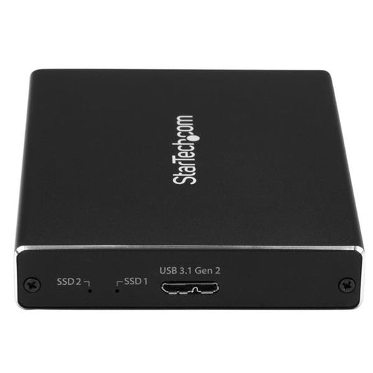 Star Tech Dual-Slot Drive Enclosure for M.2 SATA SSDs - USB 3.1 (10Gbps) - RAID