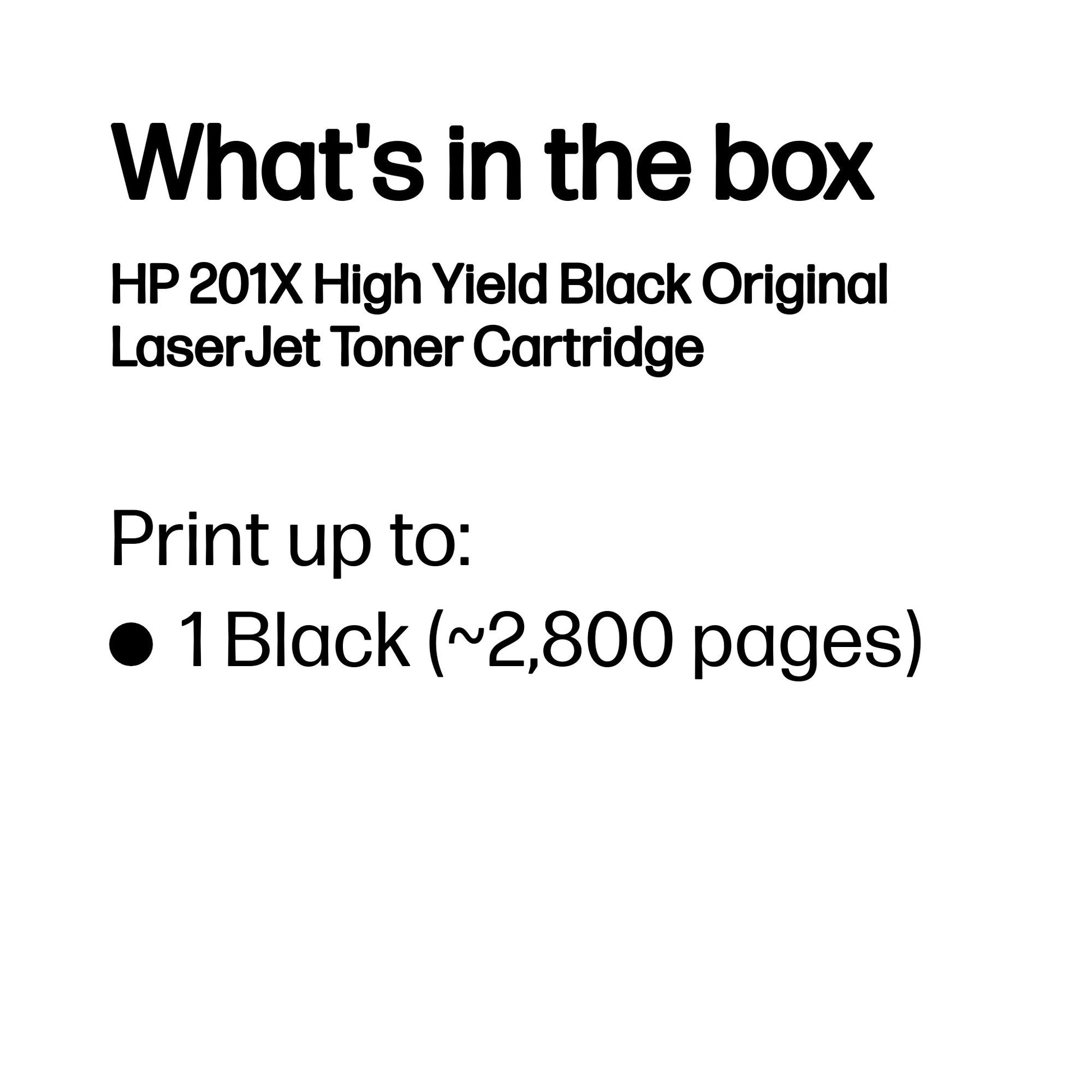 HP 201X High Yield Black Original LaserJet Toner Cartridge