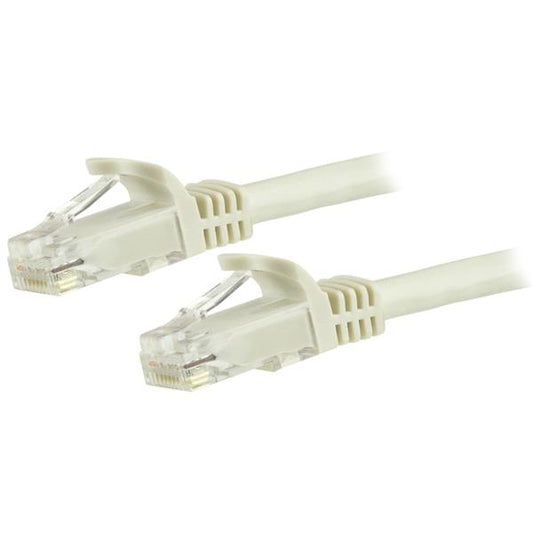Star Tech 1.5m CAT6 Ethernet Cable - White CAT 6 Gigabit Ethernet Wire -250MHz 100W PoE RJ45 UTP Network/Patch Cord Snagless w/Strain Relief Individually Tested