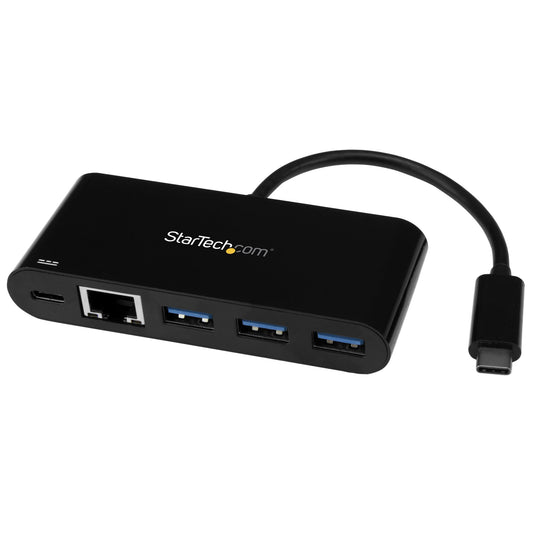 Star Tech USB-C to Ethernet Adapter with 3-Port USB 3.0 Hub and Power Delivery