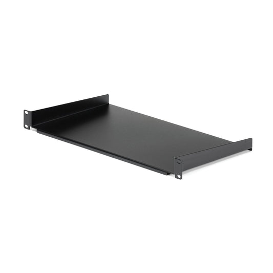 Star Tech 1U Fixed Server Rack Mount Shelf - 10in Deep Steel Universal Cantilever Tray for 19" AV/ Network Equipment Rack - Heavy Duty Steel - Weight Capacity 44lbs/20kg, Black