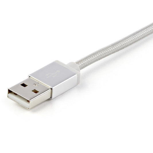 Star Tech 1 m (3 ft.) USB Multi Charging Cable - USB to Micro-USB or USB-C or Lightning for iPhone / iPad / iPod / Android - Apple MFi Certified - 3 in 1 USB Charger - Braided