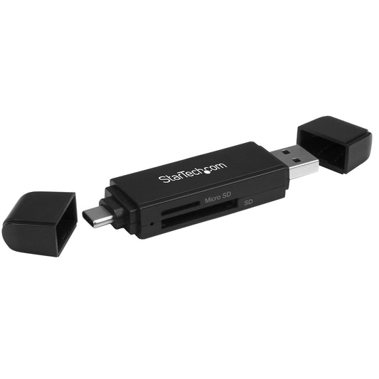 Star Tech USB 3.0 Memory Card Reader/Writer for SD and microSD Cards - USB-C and USB-A