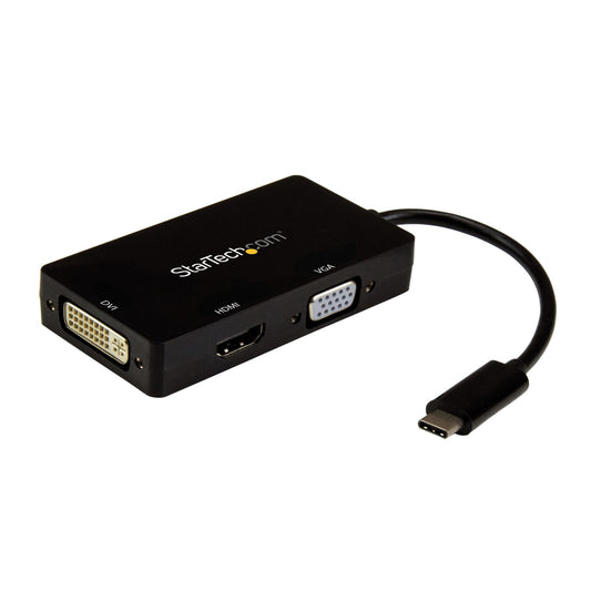 Star Tech USB-C Multiport Video Adapter - 3-in-1 - 4K 30Hz - Black