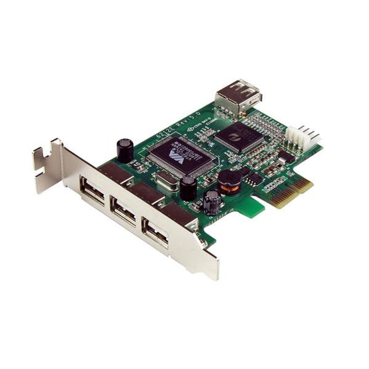Star Tech 4 Port PCI Express Low Profile High Speed USB Card