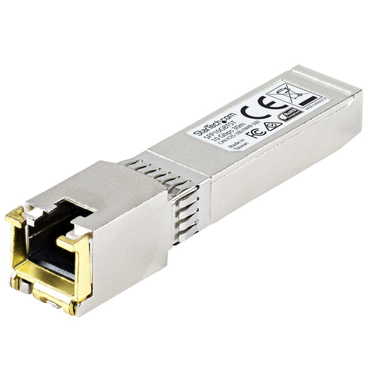 StarTech MSA Compliant SFP+ Transceiver Module - 10GBASE-T~MSA Uncoded SFP+ Module - 10GBASE-T - SFP to RJ45 Cat6/Cat5e - 10GE Gigabit Ethernet SFP+ - RJ-45 30m