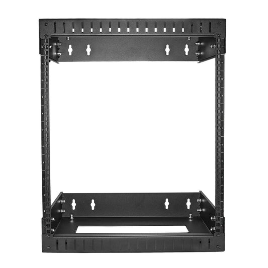 Star Tech 12U 19" Wall Mount Network Rack - Adjustable Depth 12-20" 2 Post Open Frame Server Room Rack for AV/Data/ IT Communication/Computer Equipment/Switch w/Cage Nuts & Screws