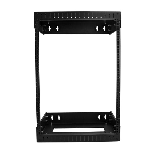 Star Tech 15U 19" Wall Mount Network Rack - Adjustable Depth 12-20" 2 Post Open Frame Server Room Rack for AV/Data/ IT Communication/Computer Equipment/Switch w/Cage Nuts & Screws