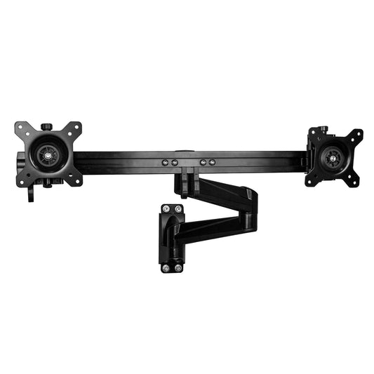 Star Tech Wall Mount Dual Monitor Arm – Articulating Ergonomic VESA Wall Mount for 2x 24" Displays – Synchronized Adjustable Crossbar – Tilt/Swivel/Rotate- Double Screen Mount Bracket