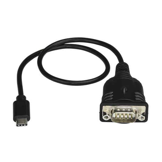 Star Tech USB C to Serial Adapter Cable with COM Port Retention - 16" (40cm) USB Type C to RS232 (DB9) Serial Converter Cable - For PLCs, Scanners, Printers - Windows/Mac/Linux