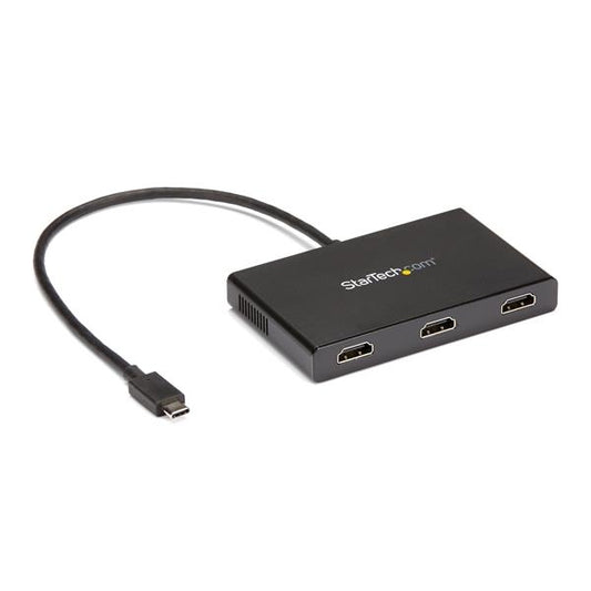 StarTech 3-Port Multi Monitor Adapter - USB-C to 3x HDMI Video Splitter - USB Type-C to HDMI MST Hub - Dual 4K 30Hz or Triple 1080p - Thunderbolt 3 Compatible - Windows Only