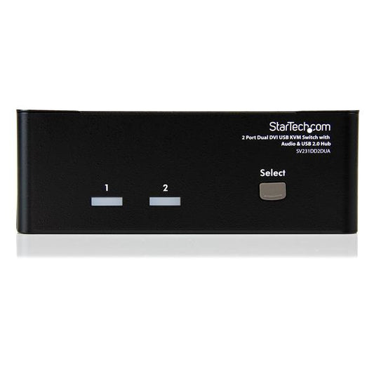 Star Tech 2 Port Dual DVI USB KVM Switch with Audio & USB 2.0 Hub