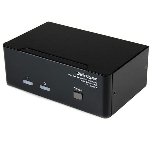 Star Tech 2 Port Dual DVI USB KVM Switch with Audio & USB 2.0 Hub