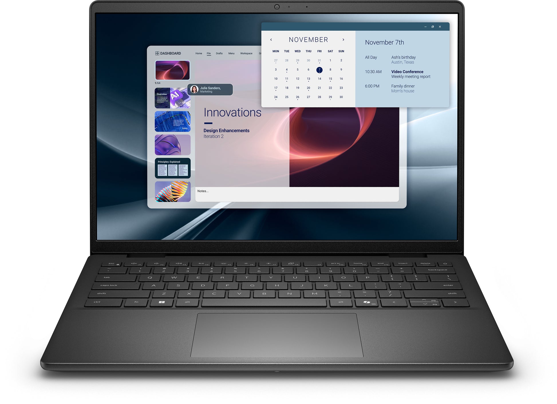 Dell Pro 14 Essential PV14255 AMD Ryzen 7 250 Laptop 35.6 cm (14") Full HD+ 16 GB DDR5-SDRAM 512 GB SSD Wi-Fi 6 (802.11ax) Windows 11 Pro Black product image