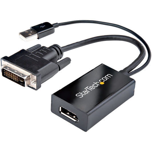 StarTech DVI to DisplayPort Adapter - USB Power - 1920 x 1200 - DVI to DisplayPort Converter - Video Adapter - DVI-D to DP