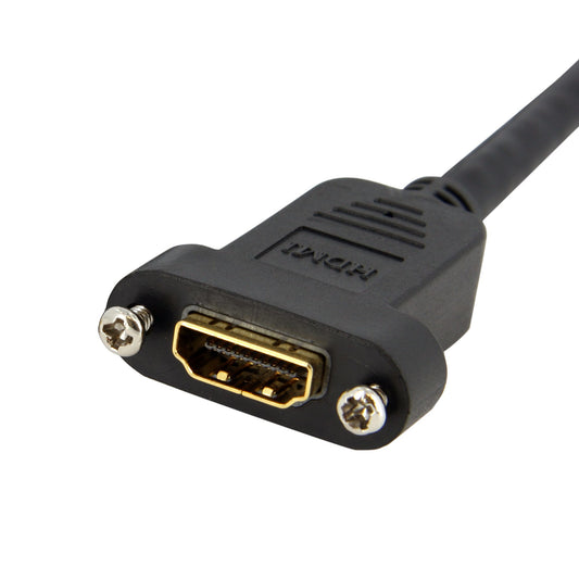 Star Tech 3ft HDMI Female to Male Adapter, 4K High Speed Panel Mount HDMI Cable, 4K 30Hz UHD HDMI, 10.2 Gbps Bandwdith, 4K HDMI Female to HDMI Male, HDMI Panel Mount Connector Cable