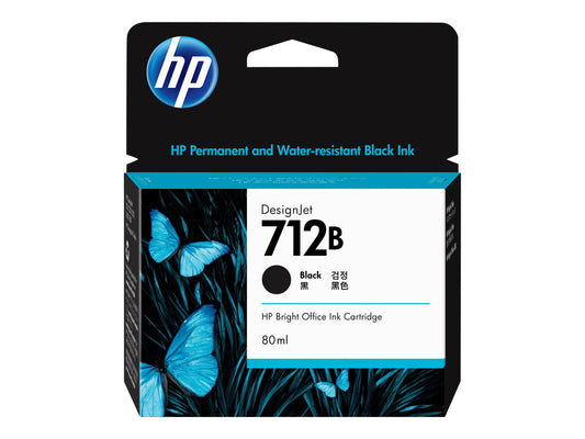 HP 712B 80ML BLACK DESIGNJET INK CARTRIDGE - T230/T250/T650/STUDIO