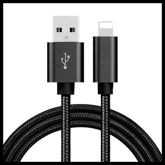 Braided USB Charging & Data Cable for iPhone 14, 13, 12, 11 Pro Max, XR, and iPad