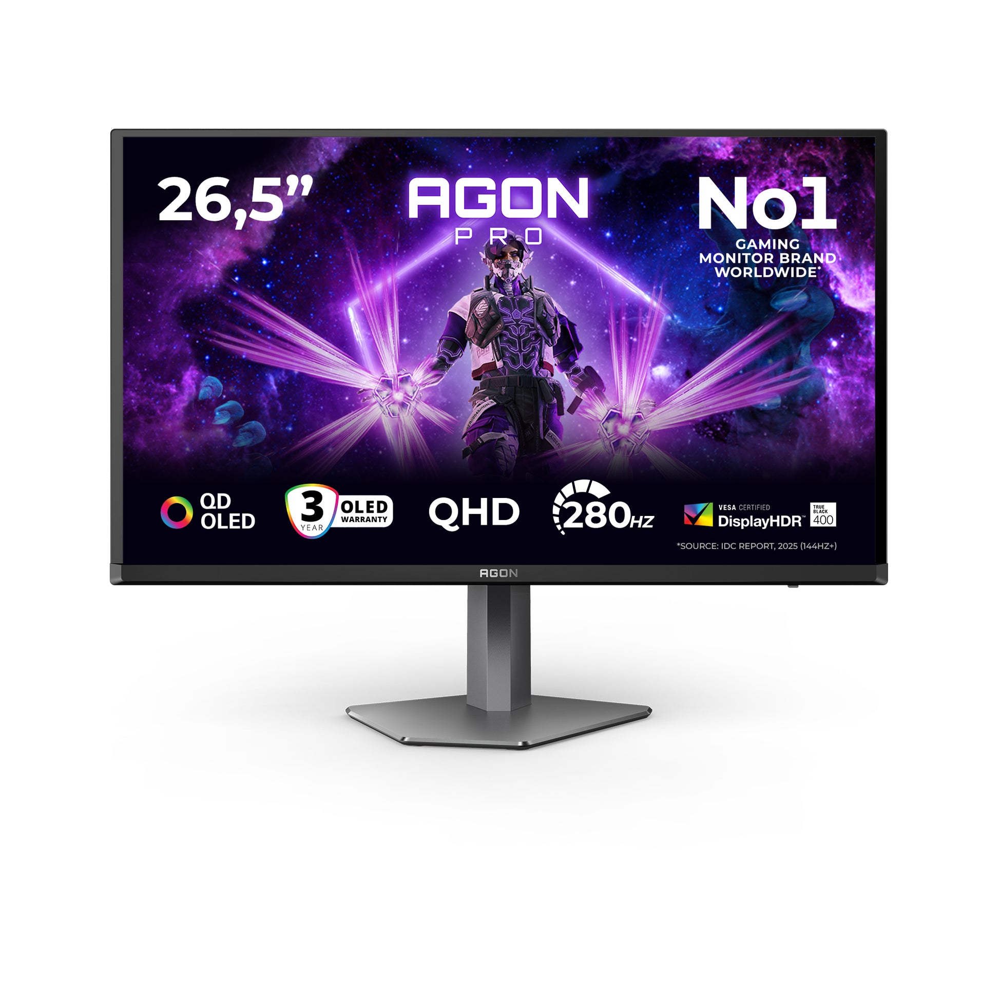 AOC AGON PRO AG276QZD2 computer monitor 67.3 cm (26.5") 2560 x 1440 pixels Quad HD QD-OLED Black, Grey product image