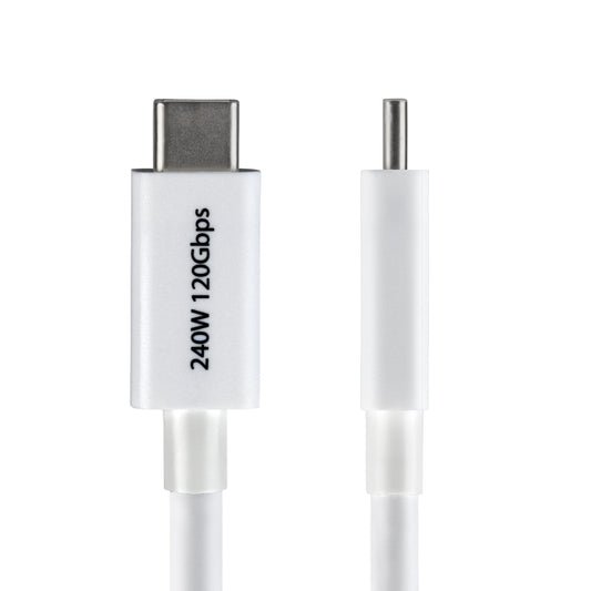 Star Tech 1.5ft (50cm) Thunderbolt 5 Cable, 80Gbps/Up to 120Gbps, 240W PD, 8K 60Hz, Certified Thunderbolt Cable, Compatible w/Thunderbolt 4/USB4/USB-C - White