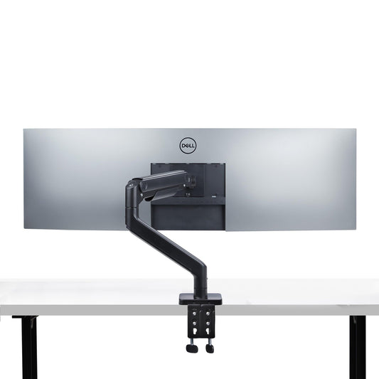 Star Tech Monitor Desk Mount for up to 49in 32:9 Ultrawide Curved Screens, Mechanical Spring Arm, C-Clamp/Grommet, Tool-Less Adjustment, Max 44lb/20kg