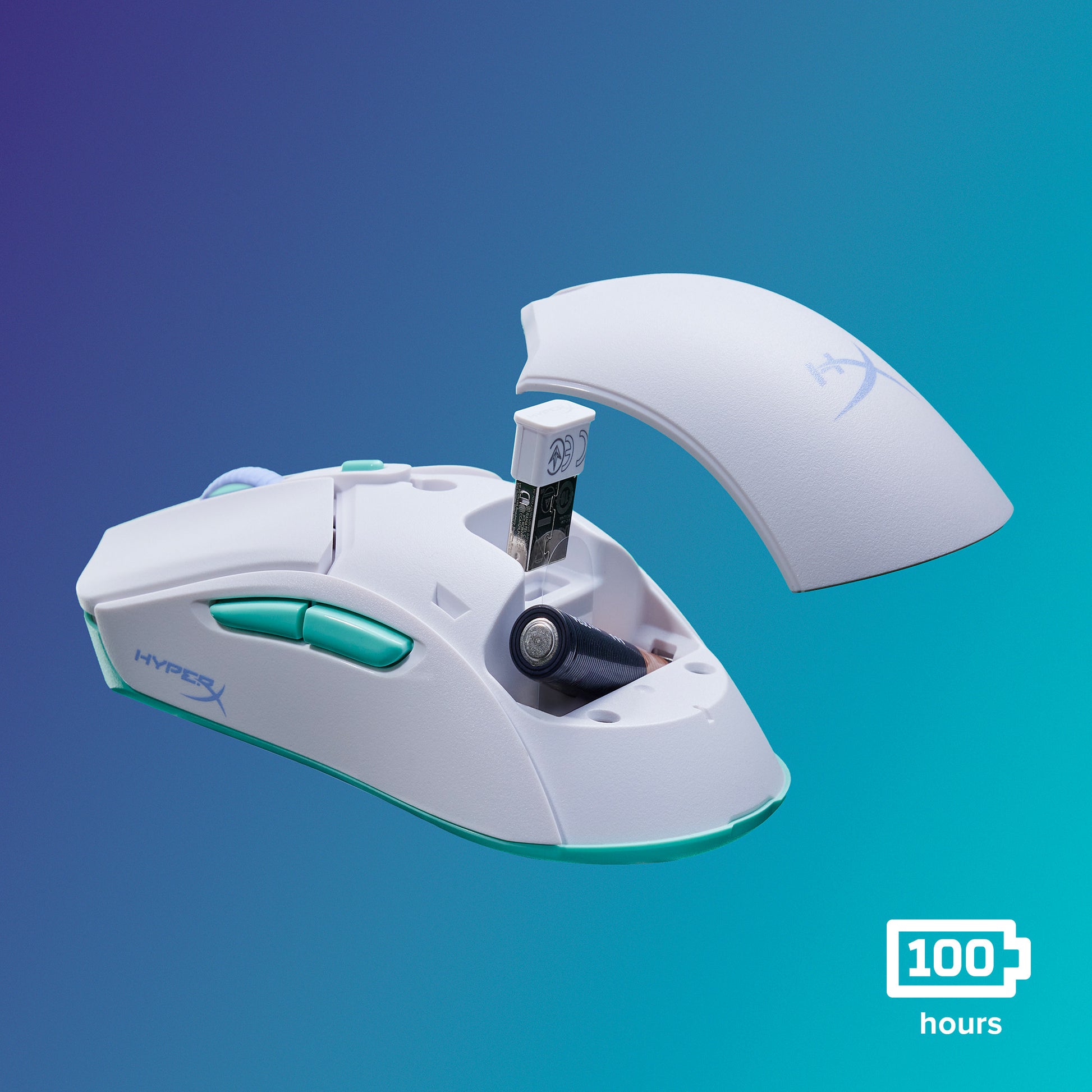 HyperX Pulsefire Haste 2 Core Wls - Gaming Mouse (Wht/Grn/Pur)