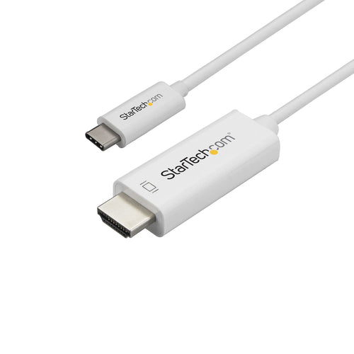 Star Tech 3ft (1m) USB C to HDMI Cable - 4K 60Hz USB Type C to HDMI 2.0 Video Adapter Cable - Thunderbolt 3 Compatible - Laptop to HDMI Monitor/Display - DP 1.2 Alt Mode HBR2 - White