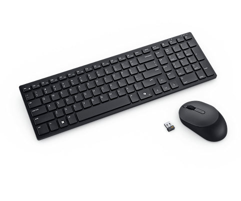 DELL KM555 keyboard Mouse included Universal RF Wireless + Bluetooth US English Black