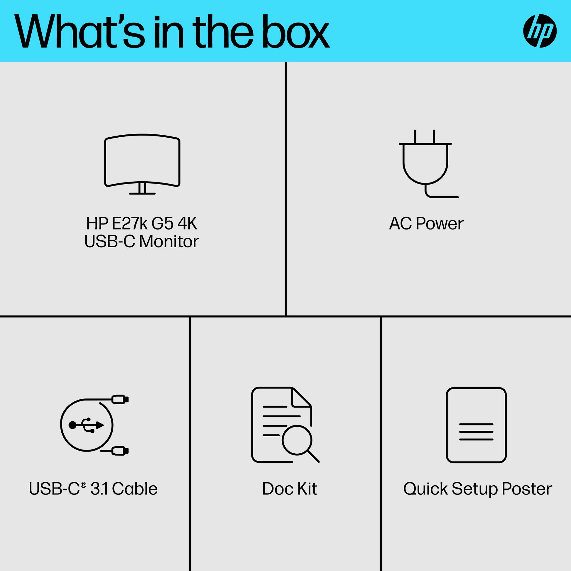 HP E-Series E27k G5 4K USB-C Monitor