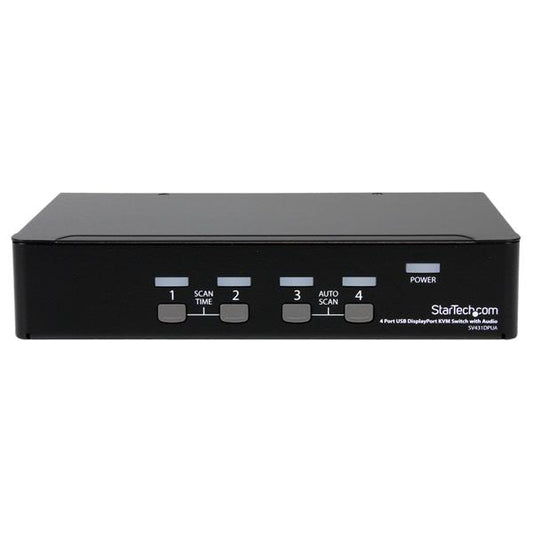 Star Tech 4 Port USB DisplayPort KVM Switch with Audio