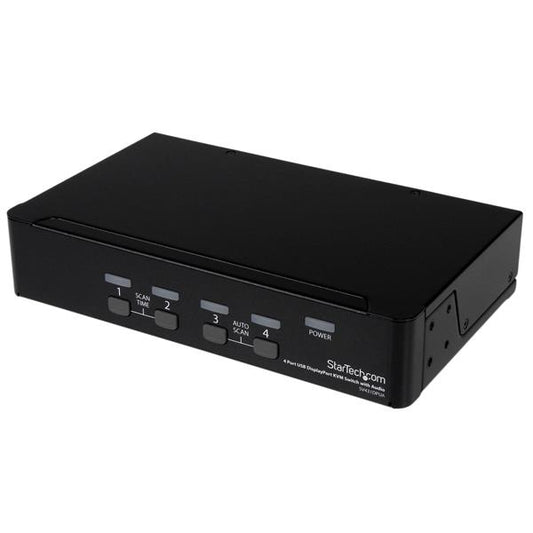 Star Tech 4 Port USB DisplayPort KVM Switch with Audio