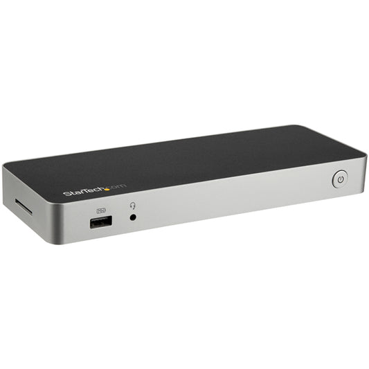 Star Tech USB C Dock - Dual Monitor HDMI & DisplayPort 4K 30Hz - USB Type-C Laptop Docking Station 60W Power Delivery, SD, 4-port USB-A 3.0 Hub, GbE, Audio - Thunderbolt 3 Compatible