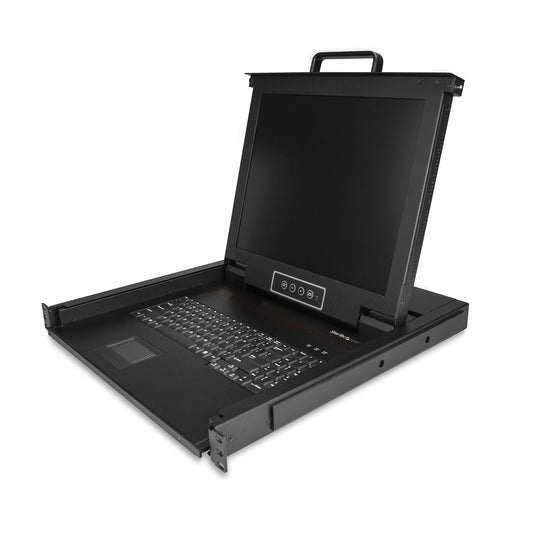 Star Tech Rackmount KVM Console - Single Port VGA KVM with 17" LCD Monitor for Server Rack - Fully Featured Universal 1U LCD KVM Drawer w/Cables & Hardware - USB Support - 50,000 MTBF