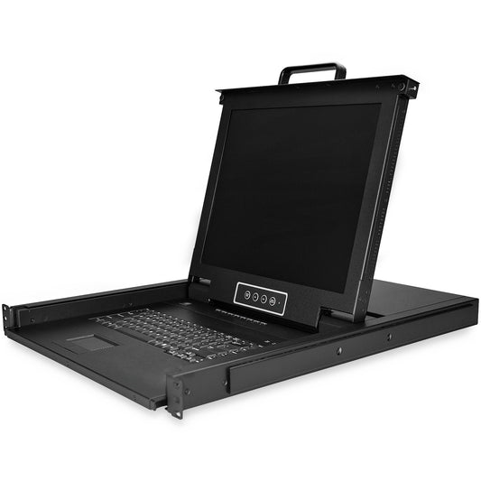 Star Tech 8 Port Rackmount KVM Console w/ 6ft Cables - Integrated KVM Switch w/ 17" LCD Monitor - Fully Featured 1U LCD KVM Drawer- OSD KVM - Durable 50,000 MTBF - USB + VGA Support