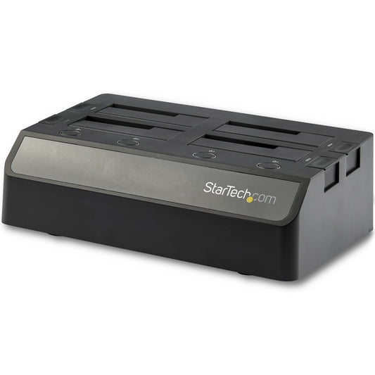 Star Tech 4-Bay USB to SATA Hard Drive Docking Station, USB 10Gbps, External 2.5" & 3.5" SSD / HDD Dock, SATA III, Hot-Swap Hard Drive Bay, Top-Loading