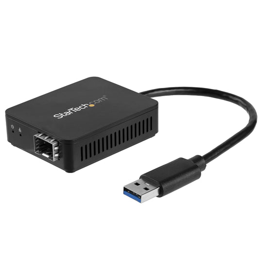 Star Tech USB 3.0 to Fiber Optic Converter - Compact USB to Open SFP Adapter - USB to Gigabit Network Adapter - USB 3.0 Fiber Adapter Multi Mode(MMF)/Single Mode Fiber(SMF) Compatible