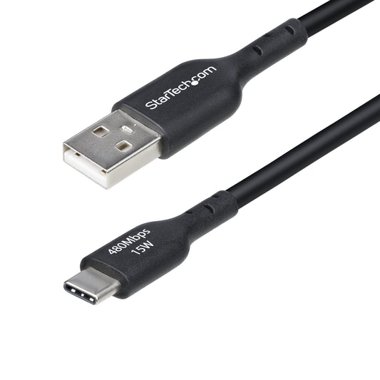 Star Tech 3m (9.8ft) USB-A to USB-C Charging Cable, Charge & Sync, 3A, USB 2.0, TPE Jacket - Black USB Charging Cord