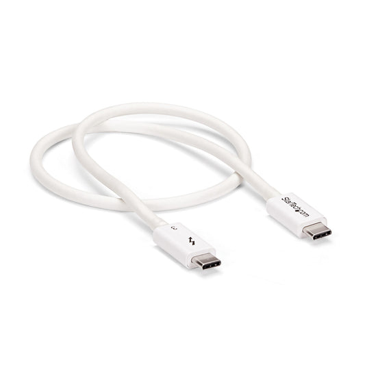 Star Tech Thunderbolt 3 Cable - 40Gbps - 0.5m - White - Thunderbolt, USB, and DisplayPort Compatible