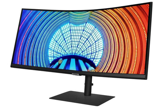 SAMSUNG 34" Ultra-Wide WQHD Curved LED Monitor – USB-C, HDR10, 4ms, Adjustable Stand