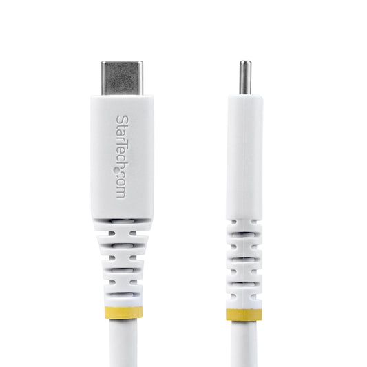 Star Tech 2m (6ft) USB4 Cable, 20Gbps, USB-IF Certified USB-C Cable, 240W PD EPR, 4K 120Hz DP 1.4, TPE Jacket, White USB-C Cord
