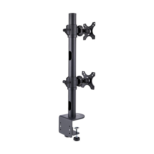 Star Tech Desk Mount For 2x Vertically Stacked Monitors, Dual 49", Total 70lb (32kg), C-Clamp, Quick-Release VESA System, Widescreen 16:9/Ultrawide 32:9, TAA