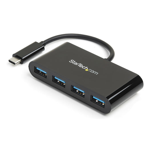Star Tech 4-Port USB-C Hub - USB-C to 4x USB-A - USB 3.0 Hub - Bus Powered~4-Port USB-C Hub - USB-C to 4x USB-A - USB 3.0 Hub - 5Gbps - Bus Powered