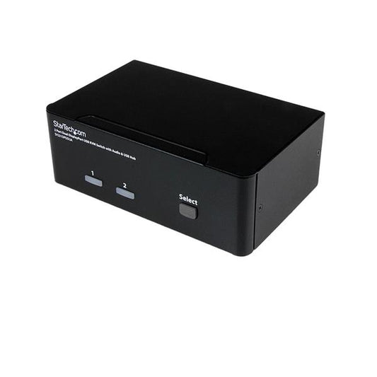 Star Tech 2 Port Dual DisplayPort USB KVM Switch with Audio & USB 2.0 Hub